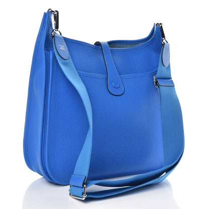 Hermes Taurillon Clemence Evelyne III PM Bleu Hydra 3 of 9