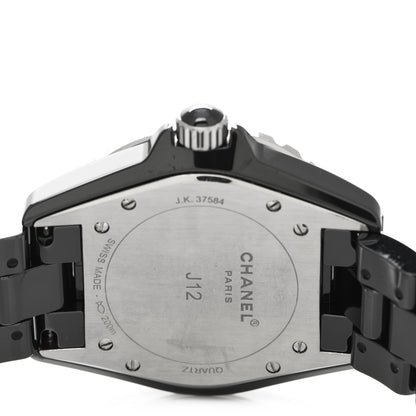 Chanel Stainless Steel Ceramic Diamond 38mm J12 Quartz Watch Black 4 of 5