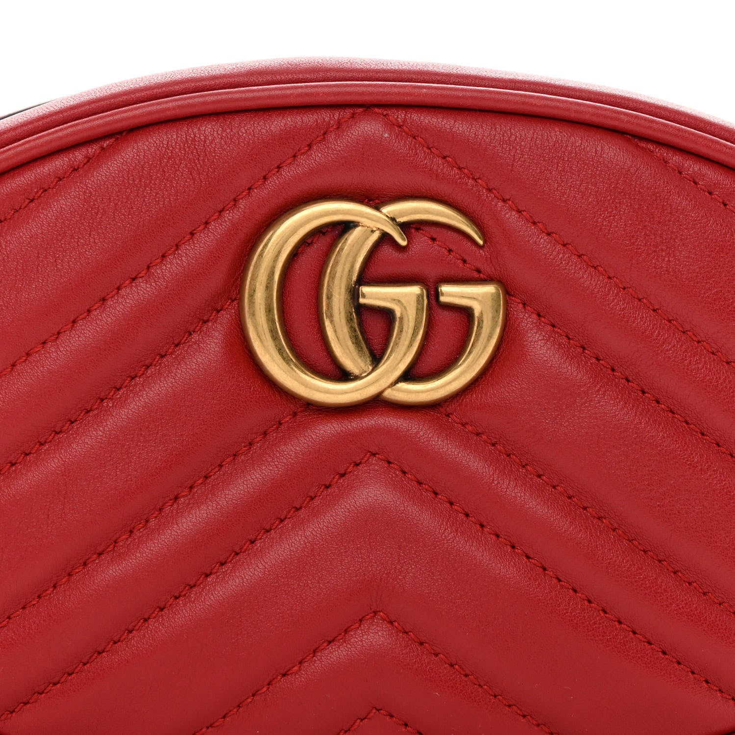 Gucci Calfskin Matelasse GG Marmont Belt Bag 85 34 Hibiscus Red 7 of 12