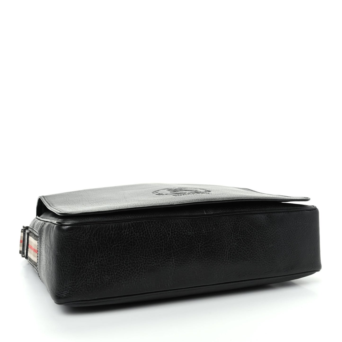 Grainy Calfskin Messenger Bag Black