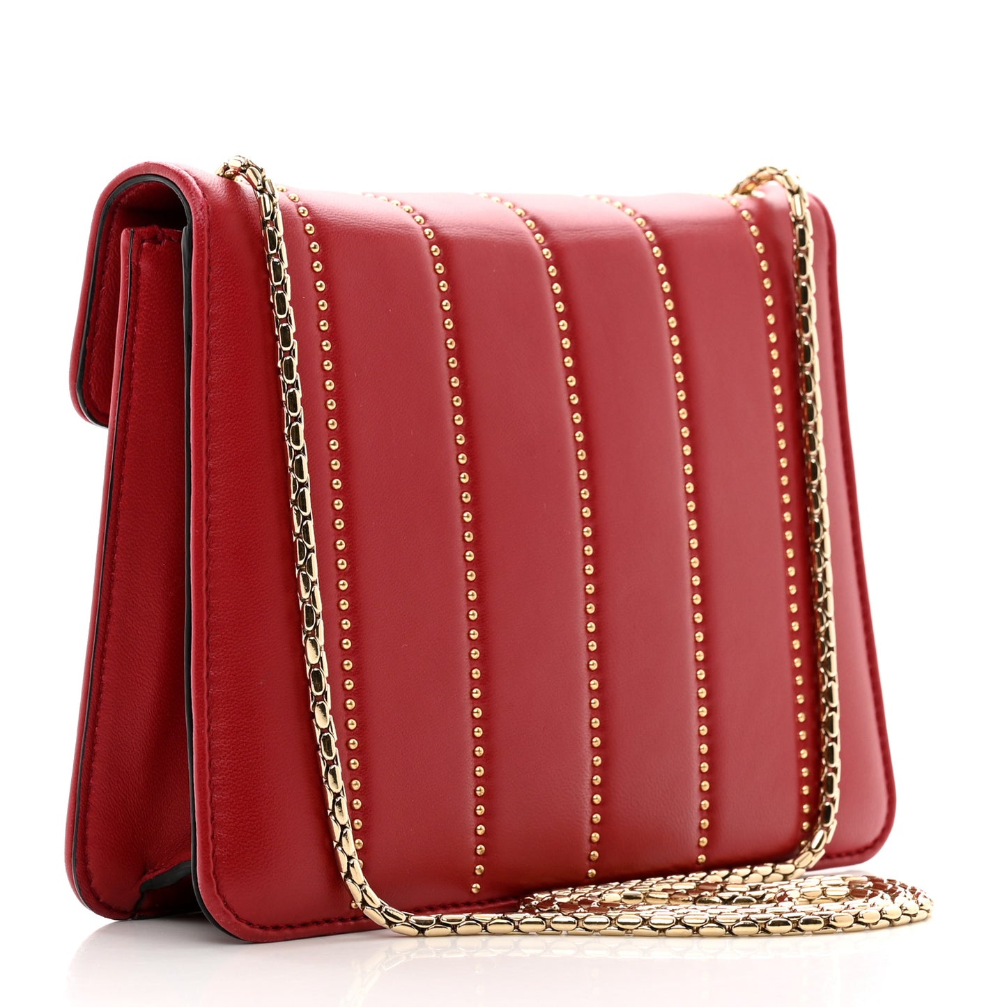 Calfskin Star Studded Serpenti Forever Crossbody Bag Red
