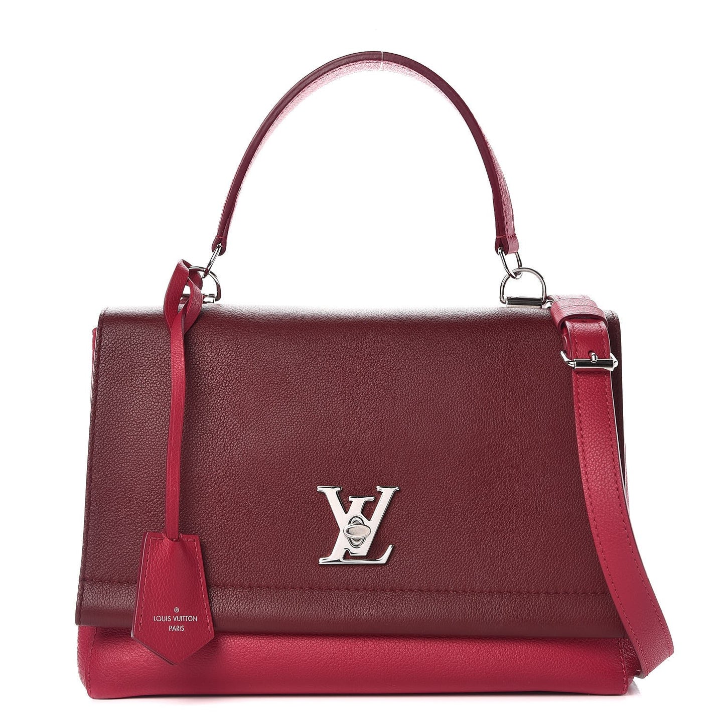 Calfskin Lockme II Top Handle Grenat Dahlia