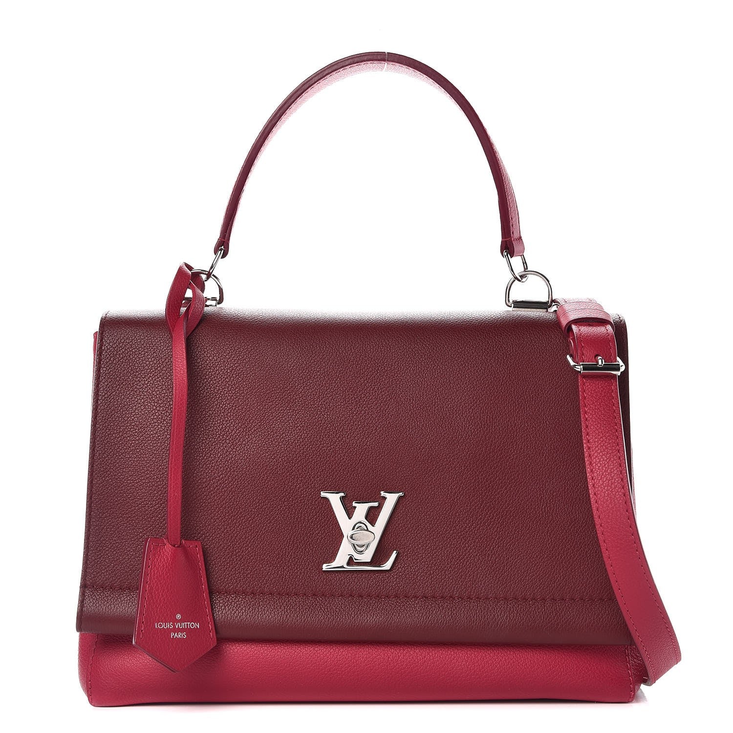 Louis Vuitton Calfskin Lockme II Top Handle Grenat Dahlia 1 of 10
