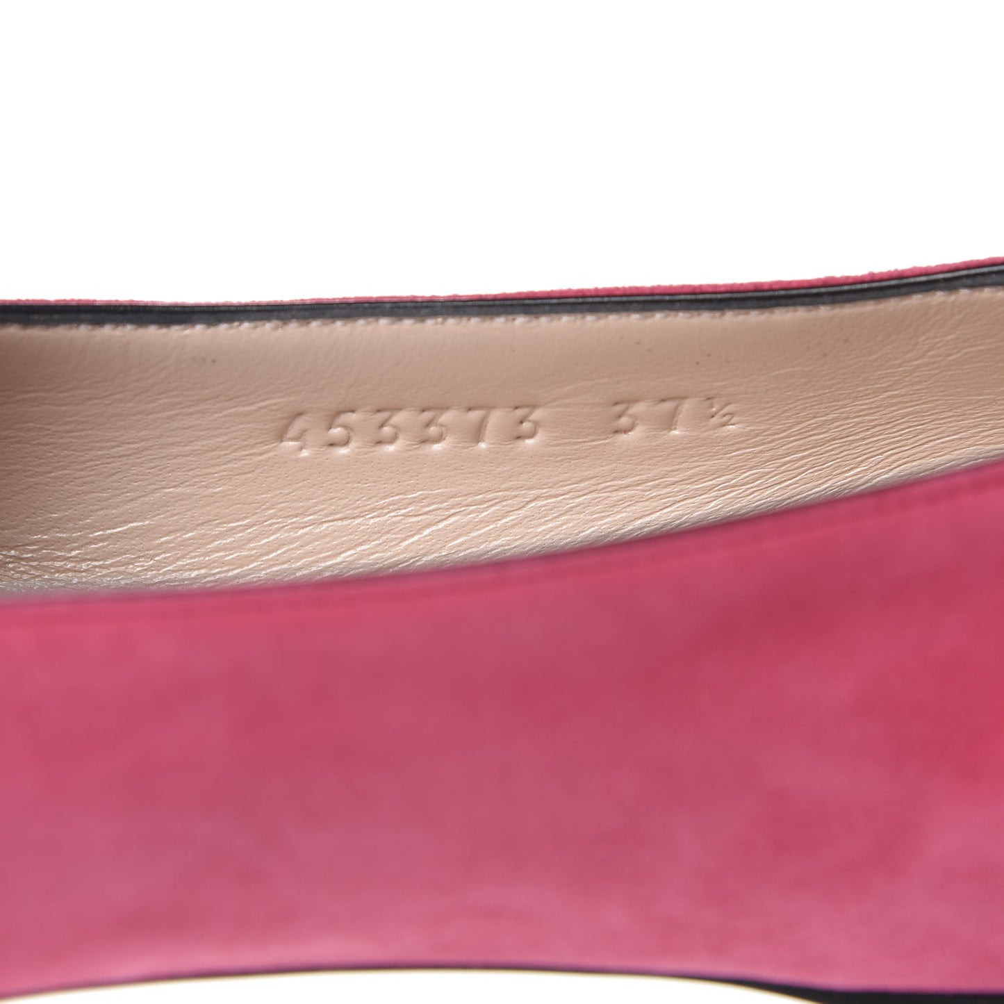 Kid Scamosciato GG Marmont Fringe Flats 37.5 Hot Pink