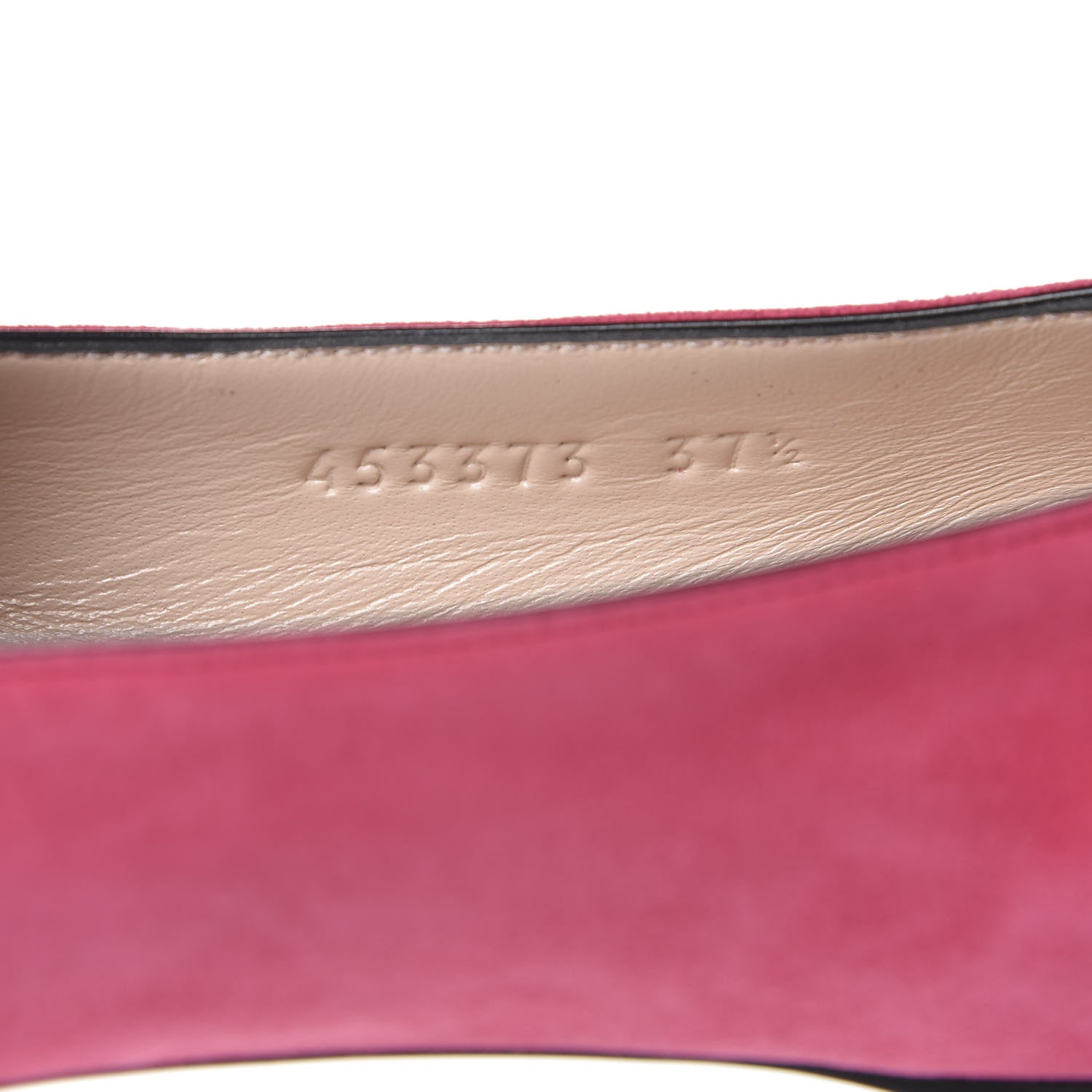 Gucci Kid Scamosciato GG Marmont Fringe Flats 37.5 Hot Pink 9 of 10