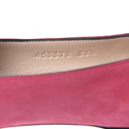 Gucci Kid Scamosciato GG Marmont Fringe Flats 37.5 Hot Pink 9 of 10