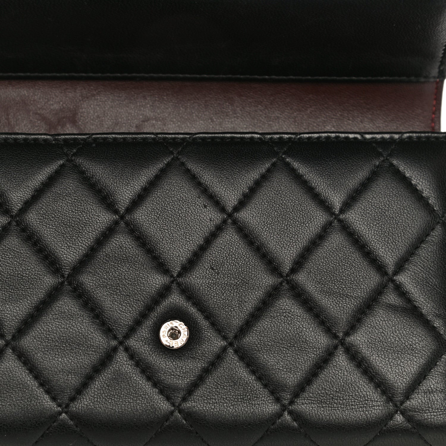 Chanel Lambskin Quilted Large Gusset Flap Wallet Black 16 of 18