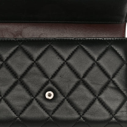 Chanel Lambskin Quilted Large Gusset Flap Wallet Black 16 of 18