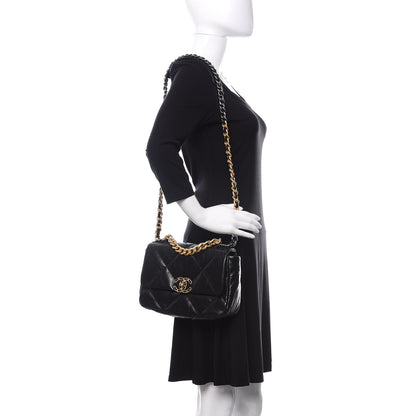 Chanel Goatskin Quilted Medium 19 Flap Black 2 of 11