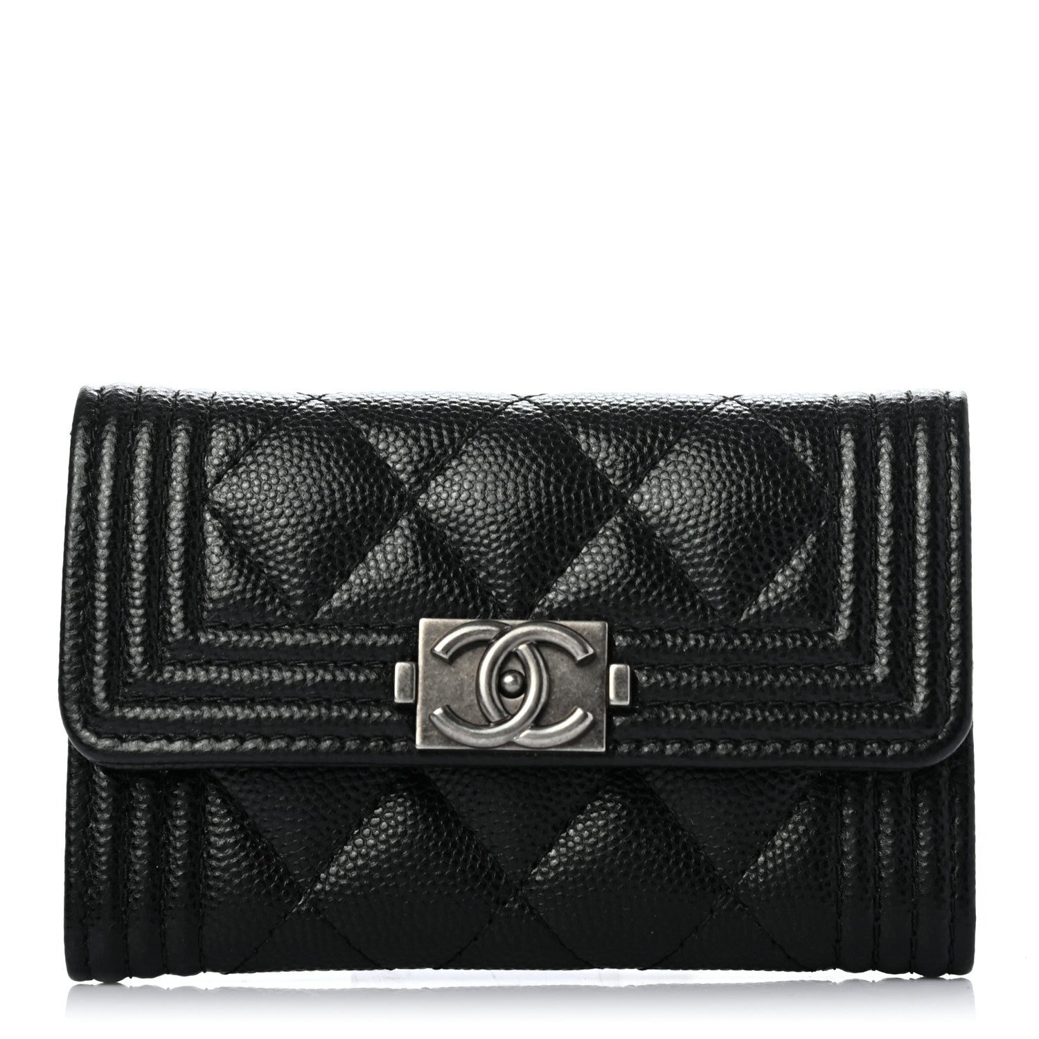 Chanel Caviar Quilted Small Boy Flap Wallet Black 1 of 8