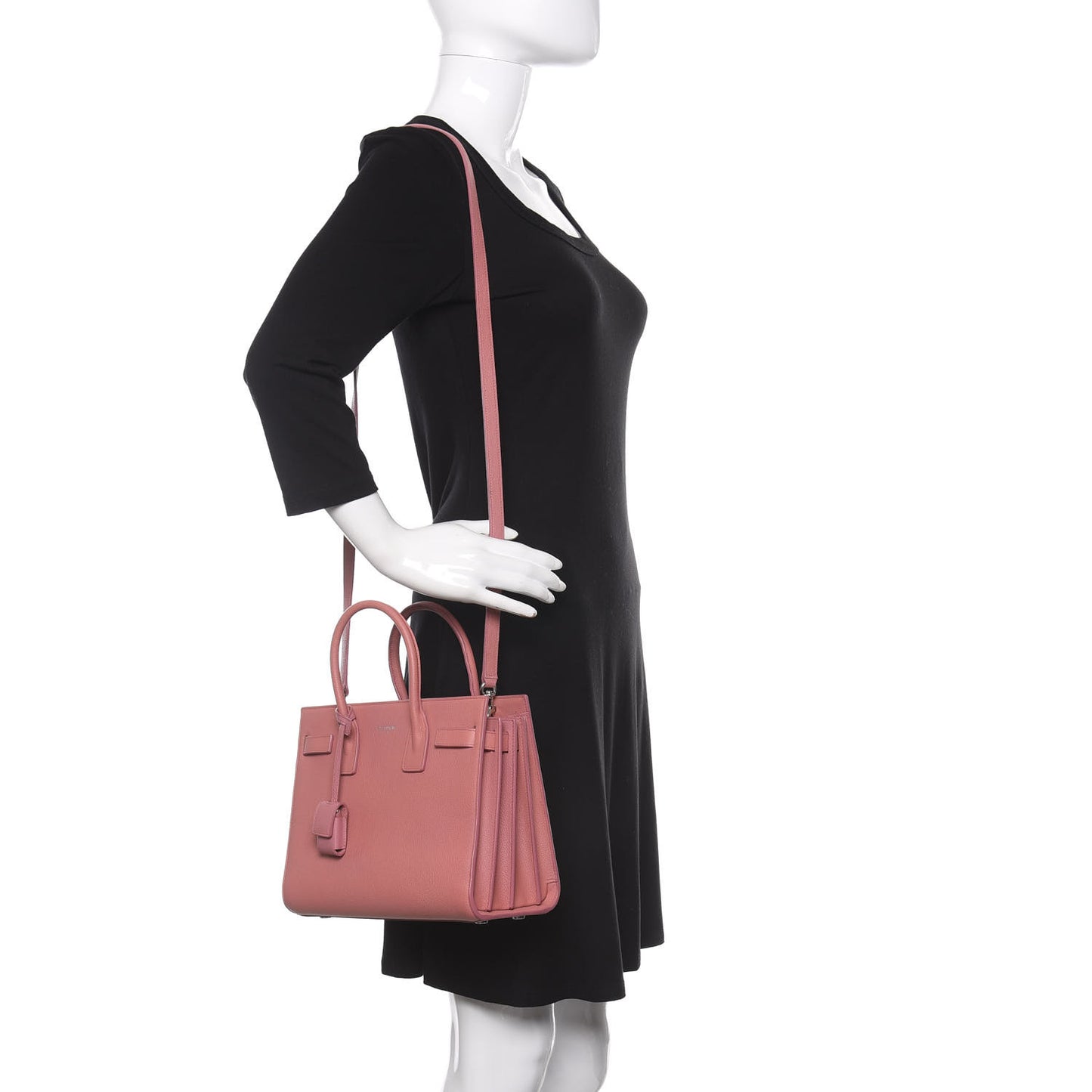 Grained Calfskin Baby Sac De Jour Dark Rose