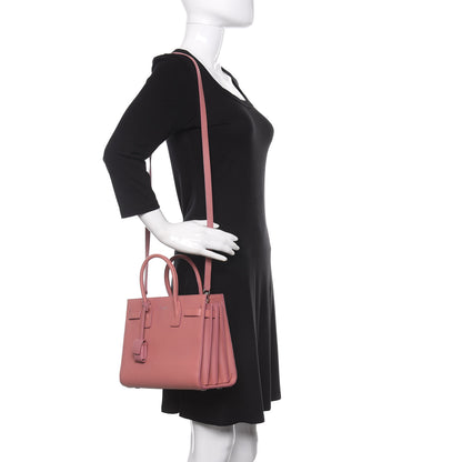 Saint Laurent Grained Calfskin Baby Sac De Jour Dark Rose 2 of 10