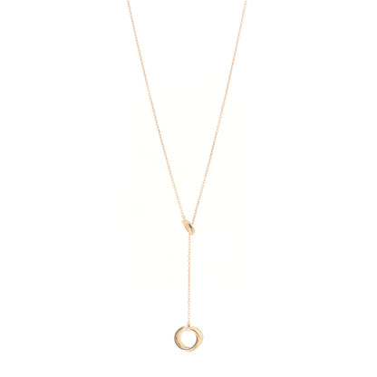 Cartier 18K Pink Yellow White Gold Diamond Trinity Lariat Necklace 1 of 5