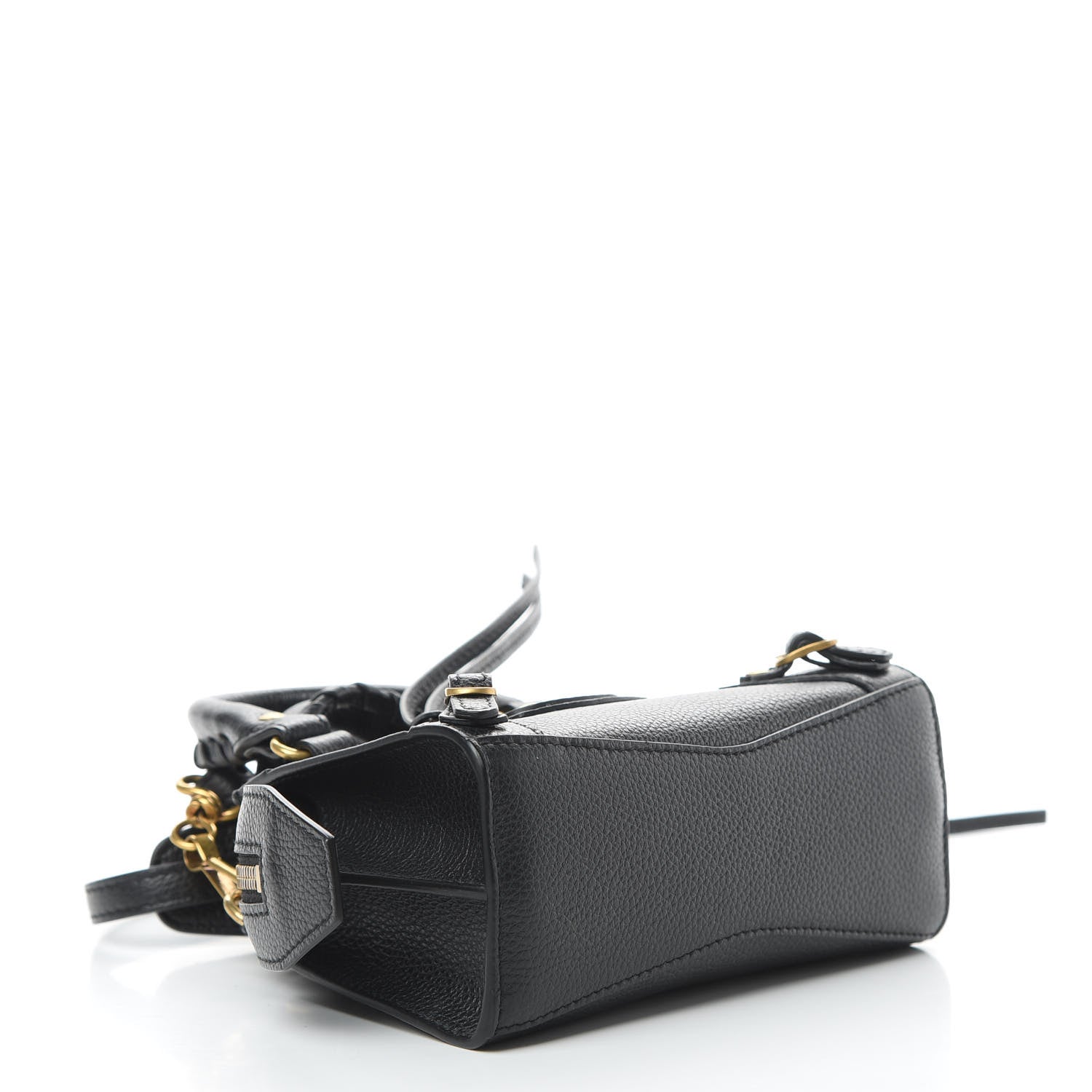 Balenciaga Grained Calfskin Neo Classic Gold Hardware Nano City Crossbody Black 4 of 11