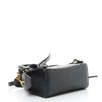 Balenciaga Grained Calfskin Neo Classic Gold Hardware Nano City Crossbody Black 4 of 11