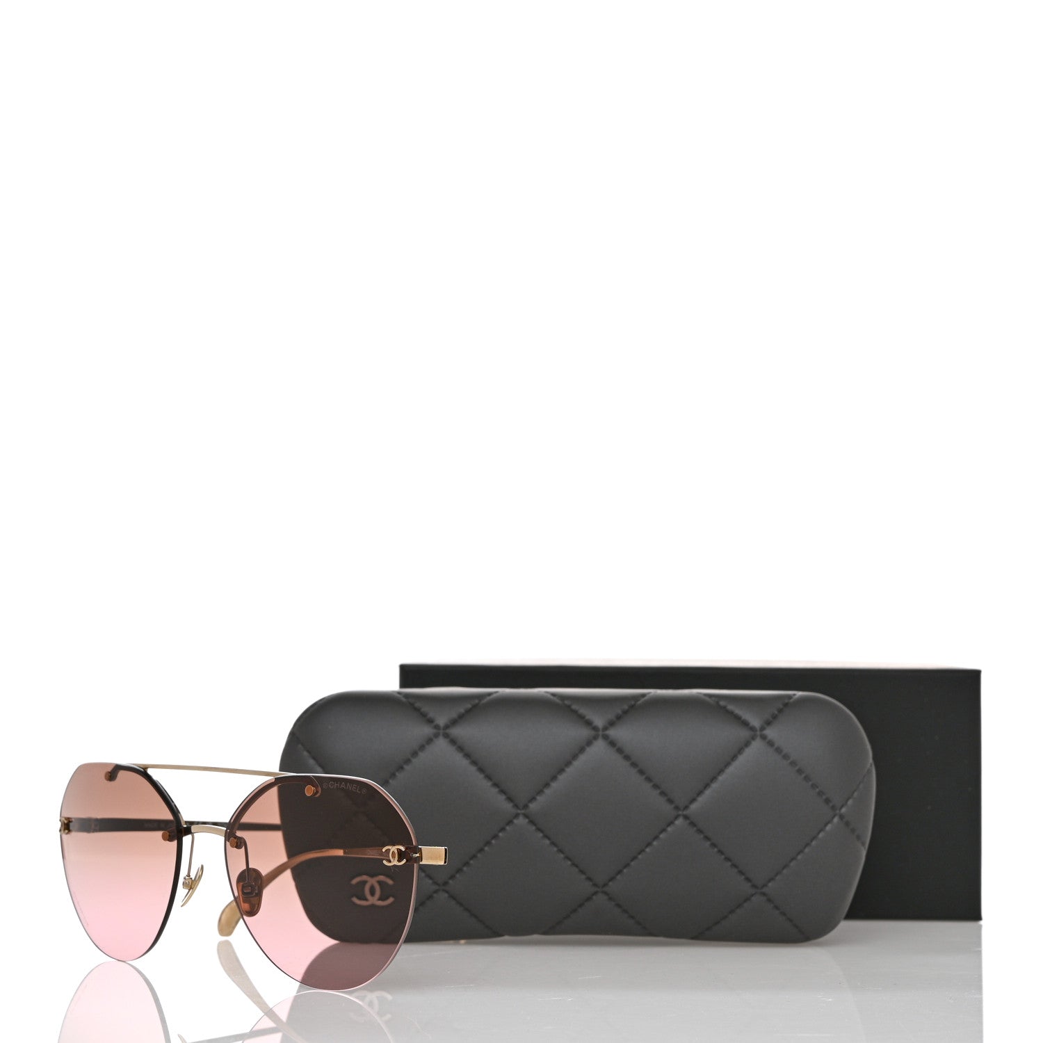 Chanel Titanium CC Pilot Aviator Sunglasses 4272-T Gold 8 of 8