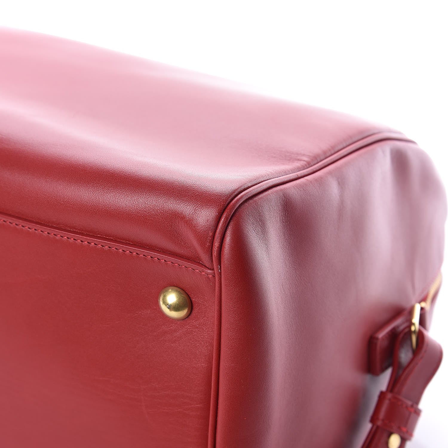 Saint Laurent Calfskin Classic Duffle 12 Red 11 of 14