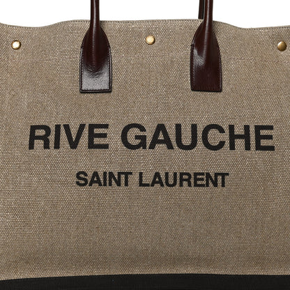 Saint Laurent Linen Calfskin Rive Gauche Tote Natural 8 of 10