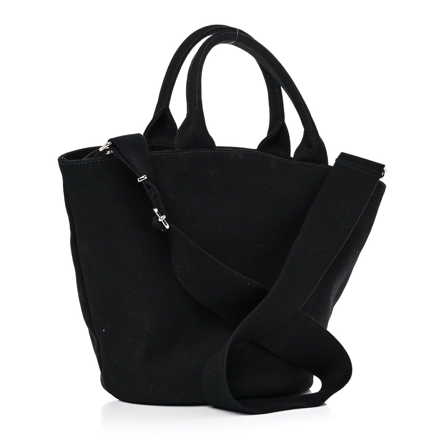 Prada Canapa Small Shopping Tote Black 4 of 16