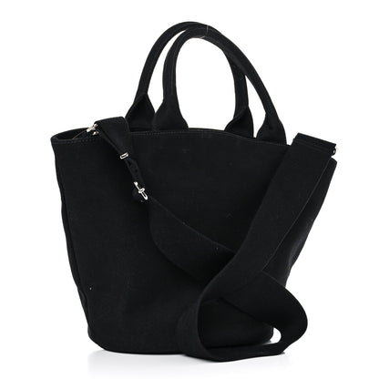 Prada Canapa Small Shopping Tote Black 4 of 16