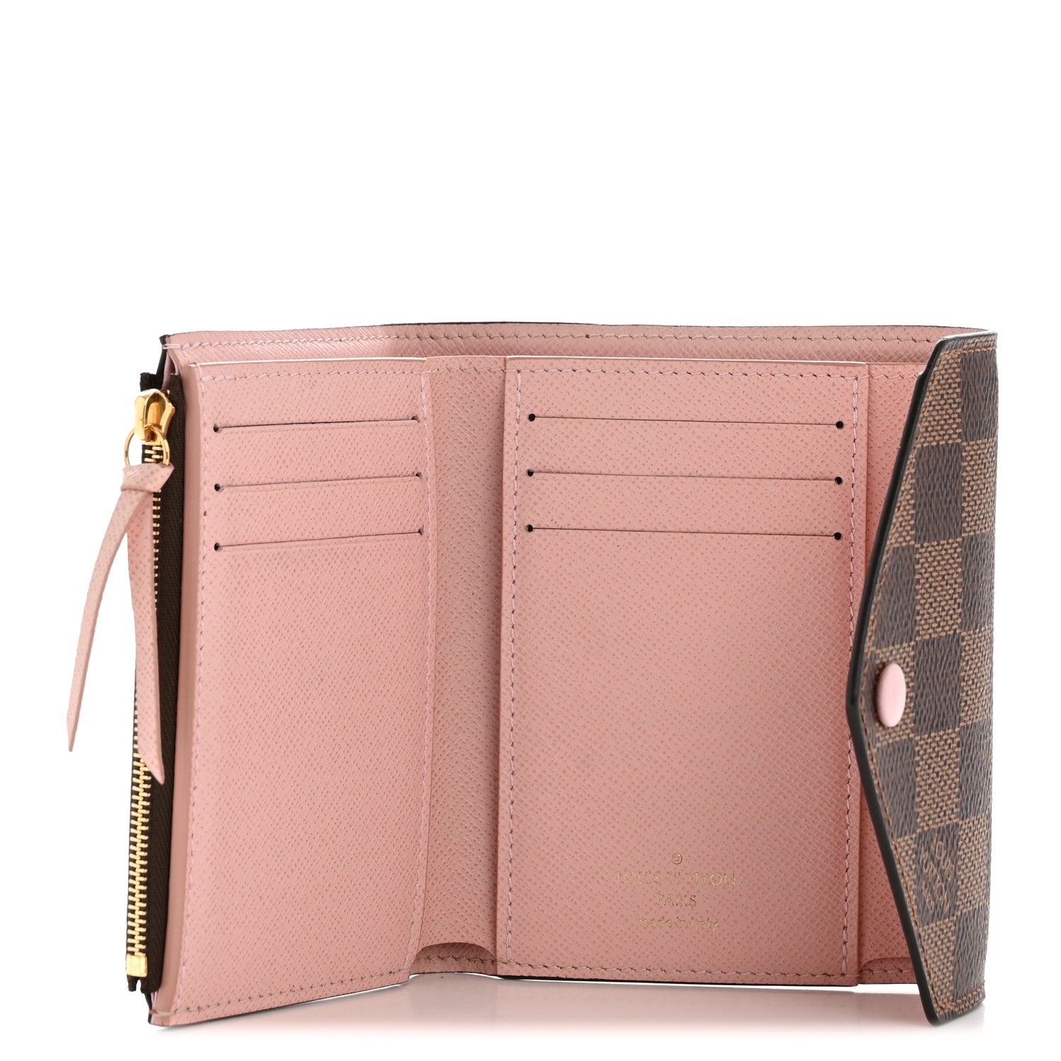 Louis Vuitton Damier Ebene Victorine Wallet Rose Ballerine 5 of 8
