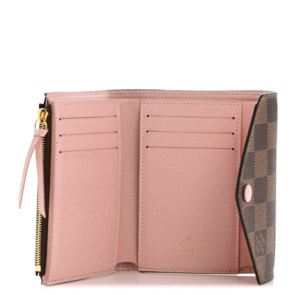 Louis Vuitton Damier Ebene Victorine Wallet Rose Ballerine 5 of 8