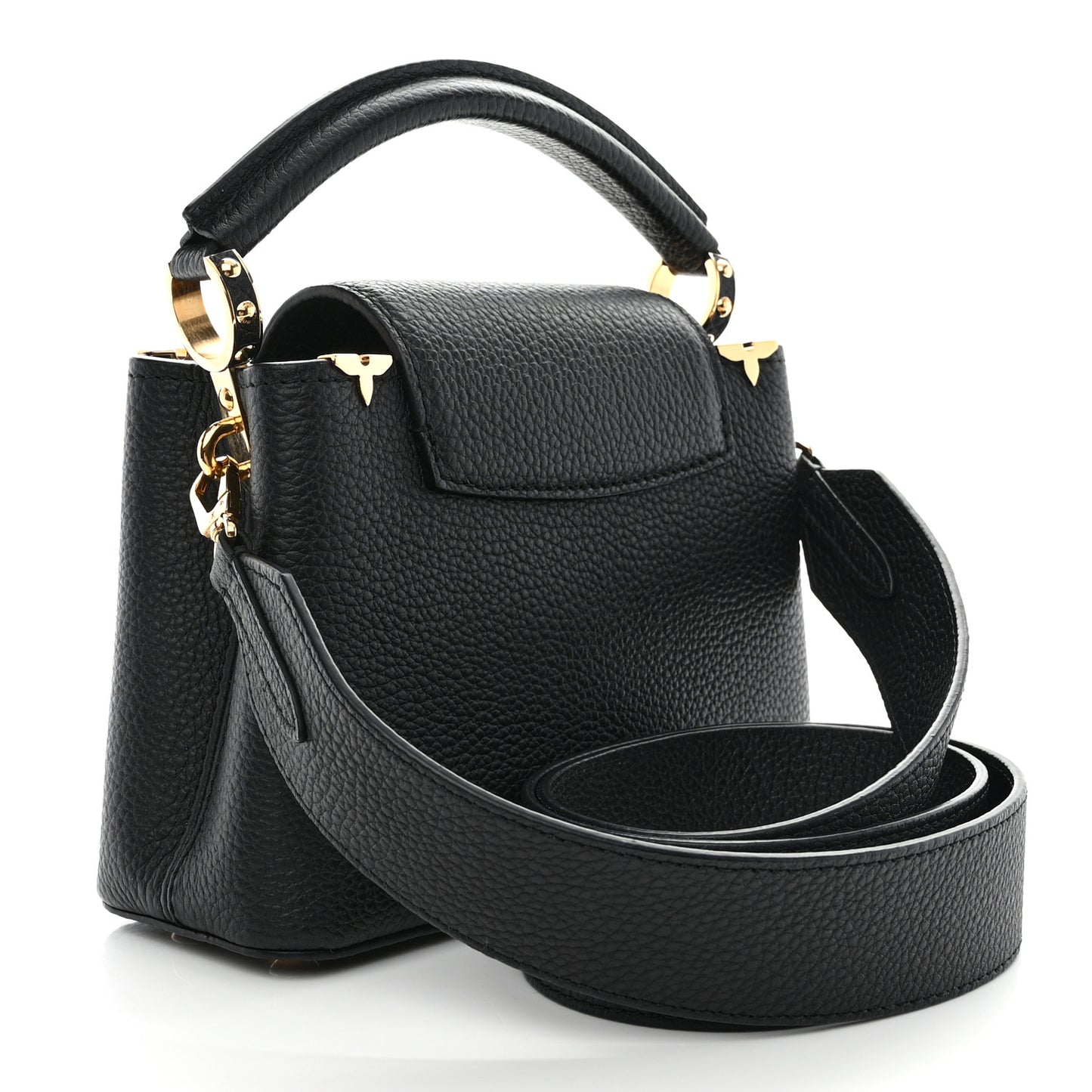 LOUIS VUITTON Taurillon Embellished Flower Crown Capucines Mini Black