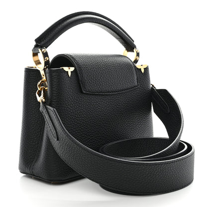 Louis Vuitton LOUIS VUITTON Taurillon Embellished Flower Crown Capucines Mini Black 3 of 10