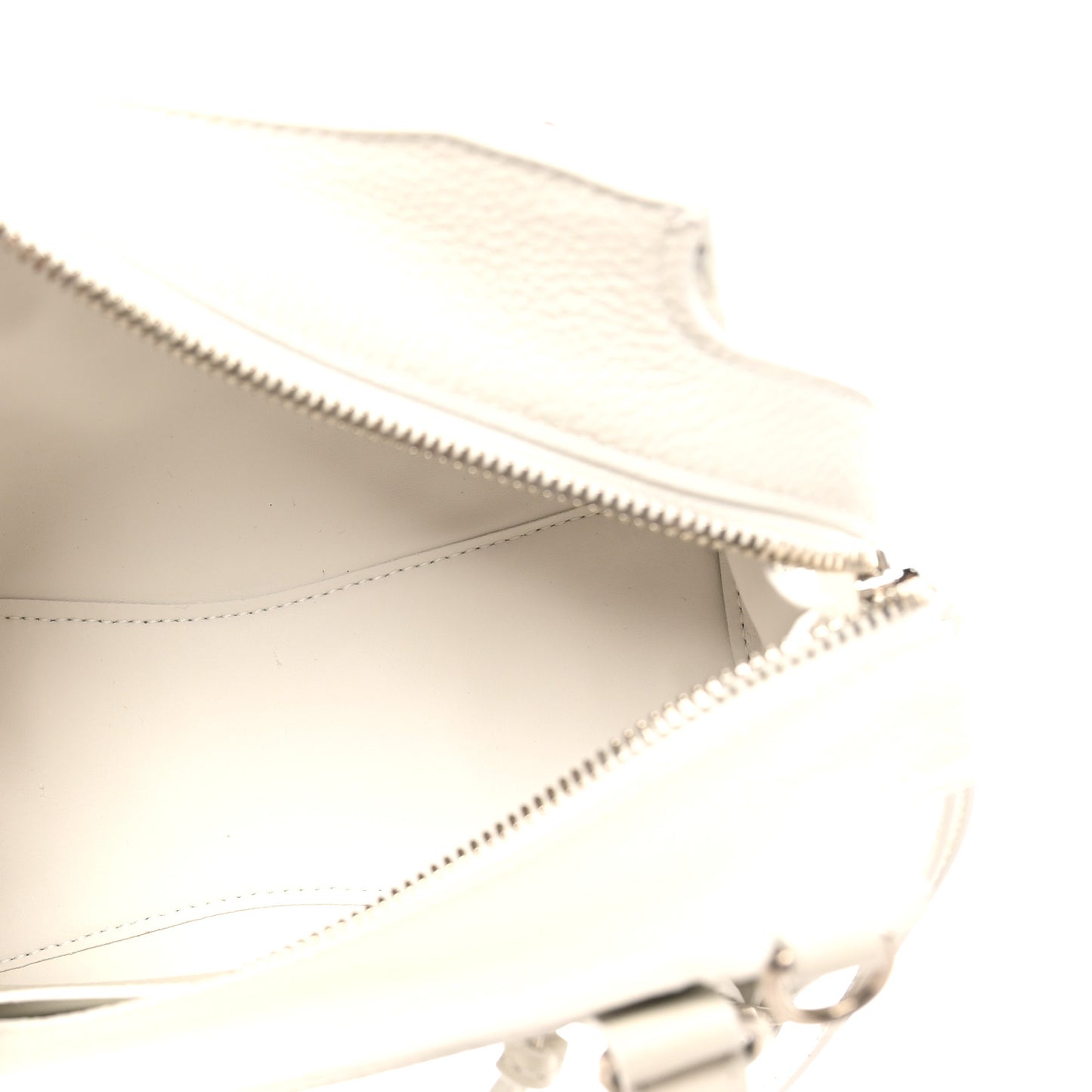 Grained Calfskin Neo Classic Silver Hardware Mini City White