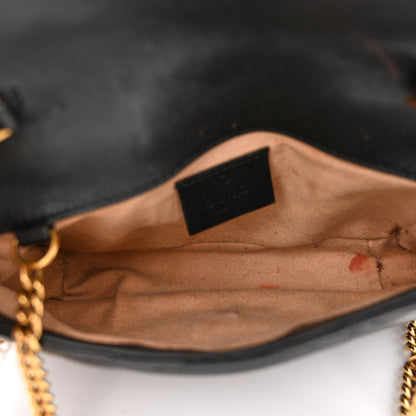 Gucci Calfskin Matelasse Super Mini GG Marmont Shoulder Bag Black 5 of 13