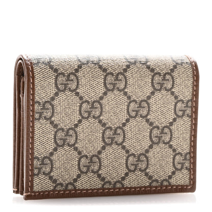Gucci GG Supreme Monogram Horsebit 1955 Card Case Wallet Beige Ebony Brown Sugar 3 of 9