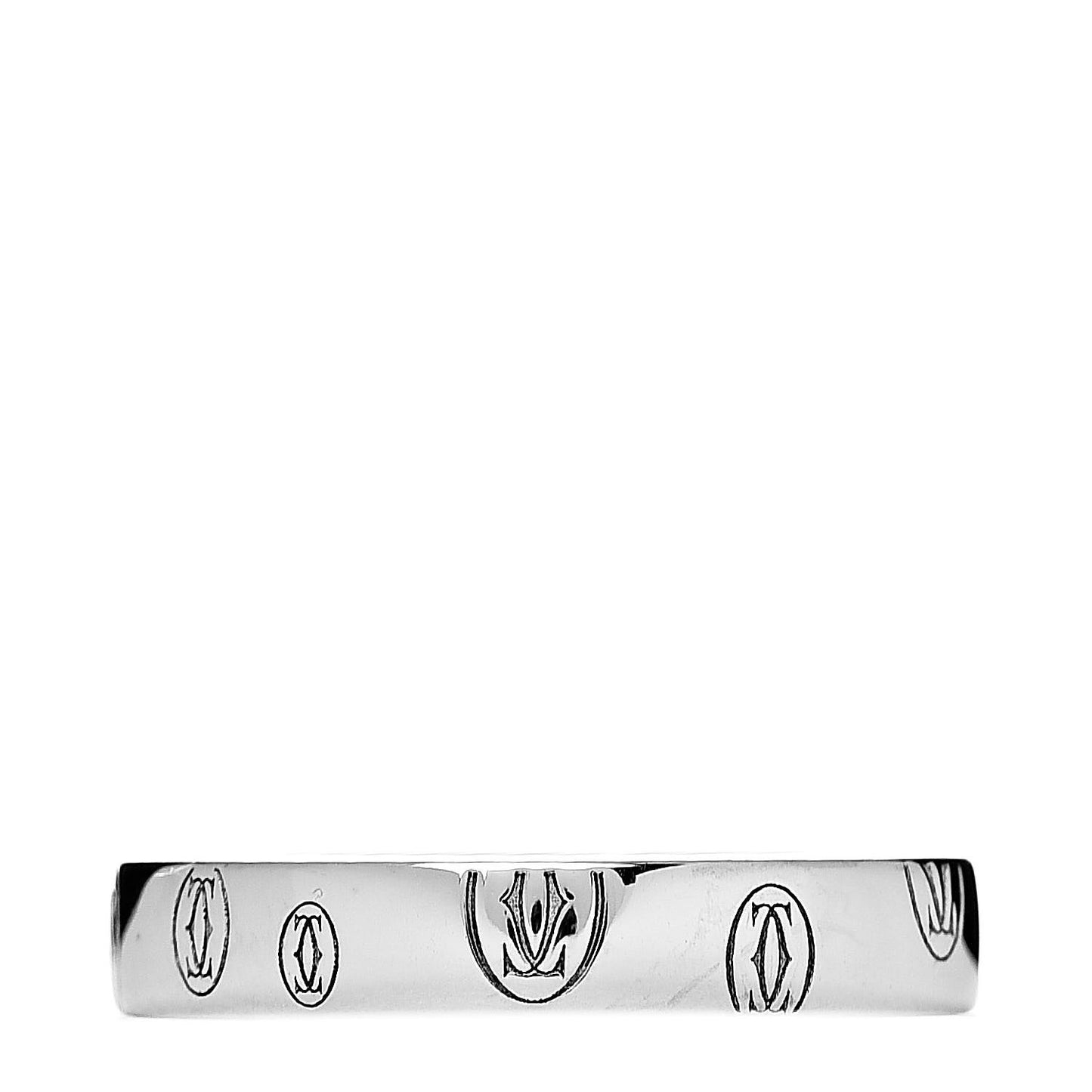18K White Gold 4mm Happy Birthday Band Ring 57 8