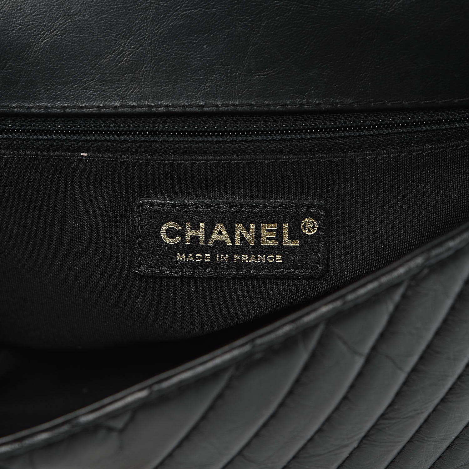 Chanel Calfskin Chevron Quilted Top Handle Flap Black 6 of 13