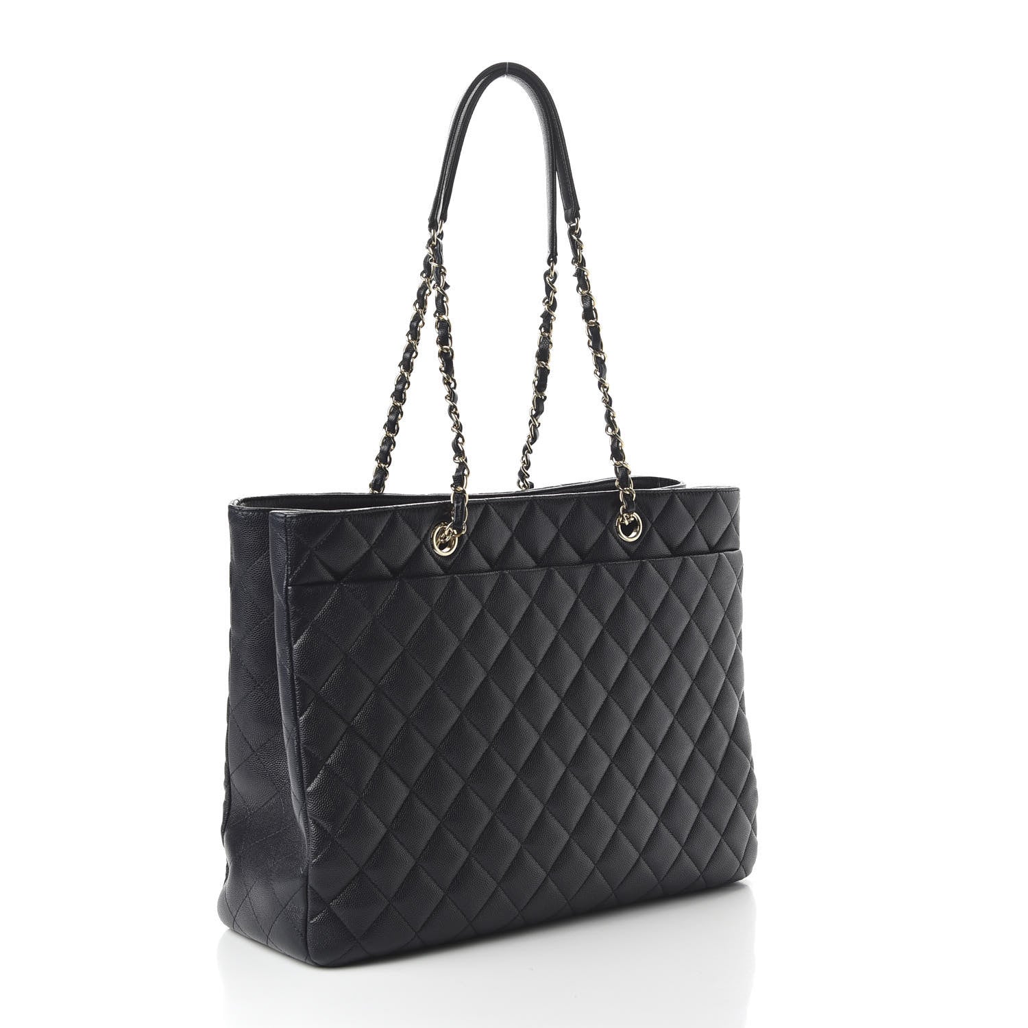 Chanel Caviar Quilted Large CC Shopping Tote Navy 3 of 10