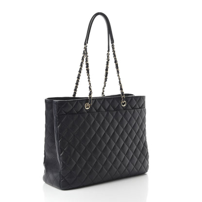 Chanel Caviar Quilted Large CC Shopping Tote Navy 3 of 10