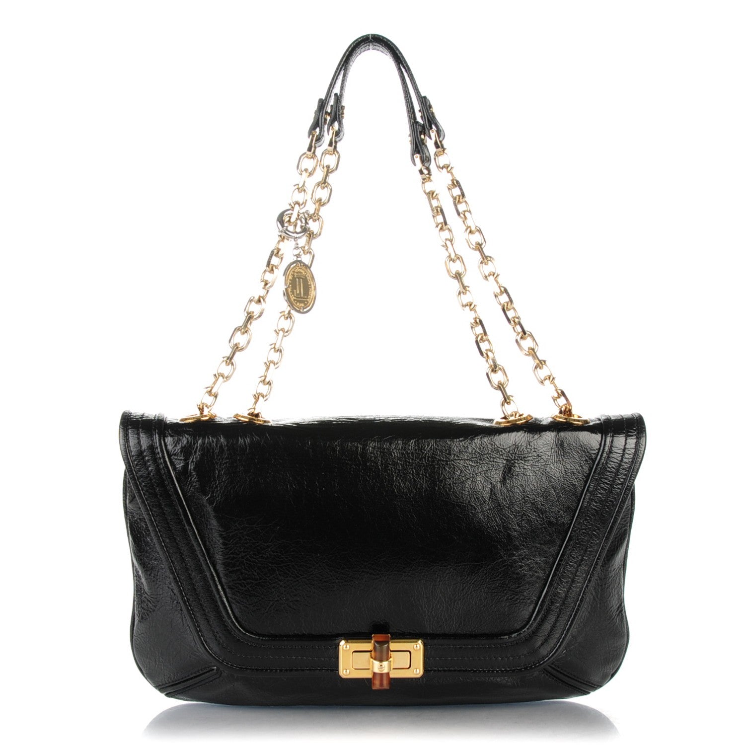 Lanvin Patent Chain Shoulder Bag Black 1 of 7