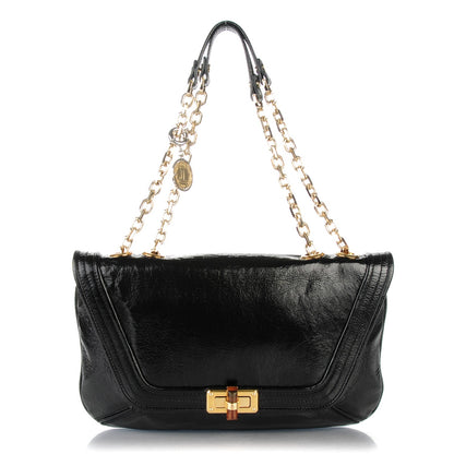 Lanvin Patent Chain Shoulder Bag Black 1 of 7