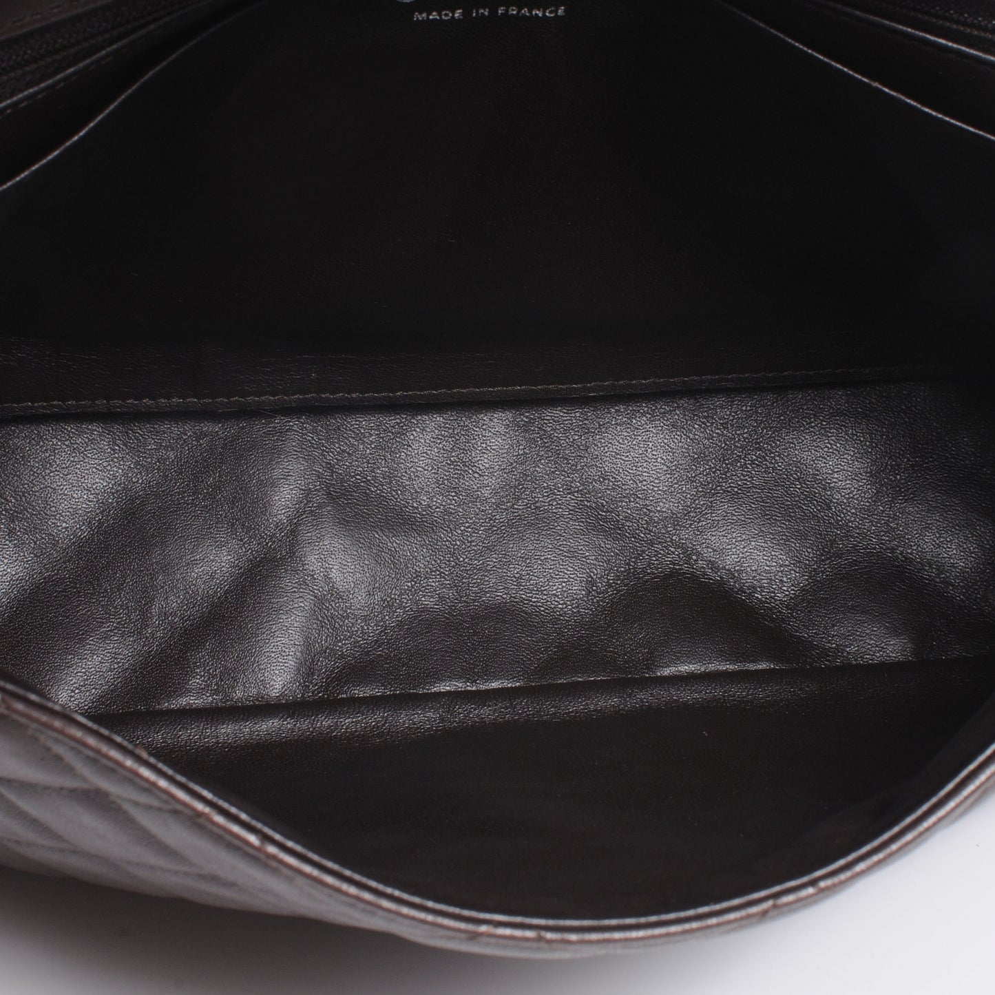 Lambskin Hybrid Reissue Jumbo Flap Dark Brown