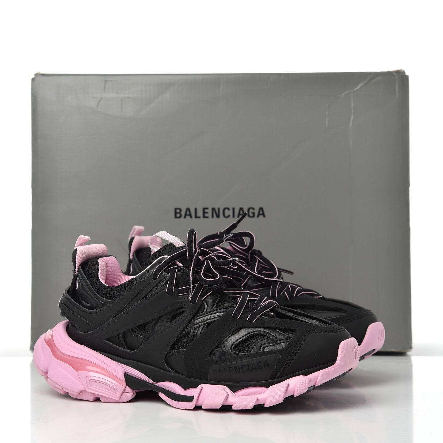 Mesh Nylon Bi-Color Womens Track Sneakers 36 Black Pink