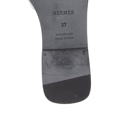 Hermes Box Calfskin Oran Sandals 37 Black 9 of 12