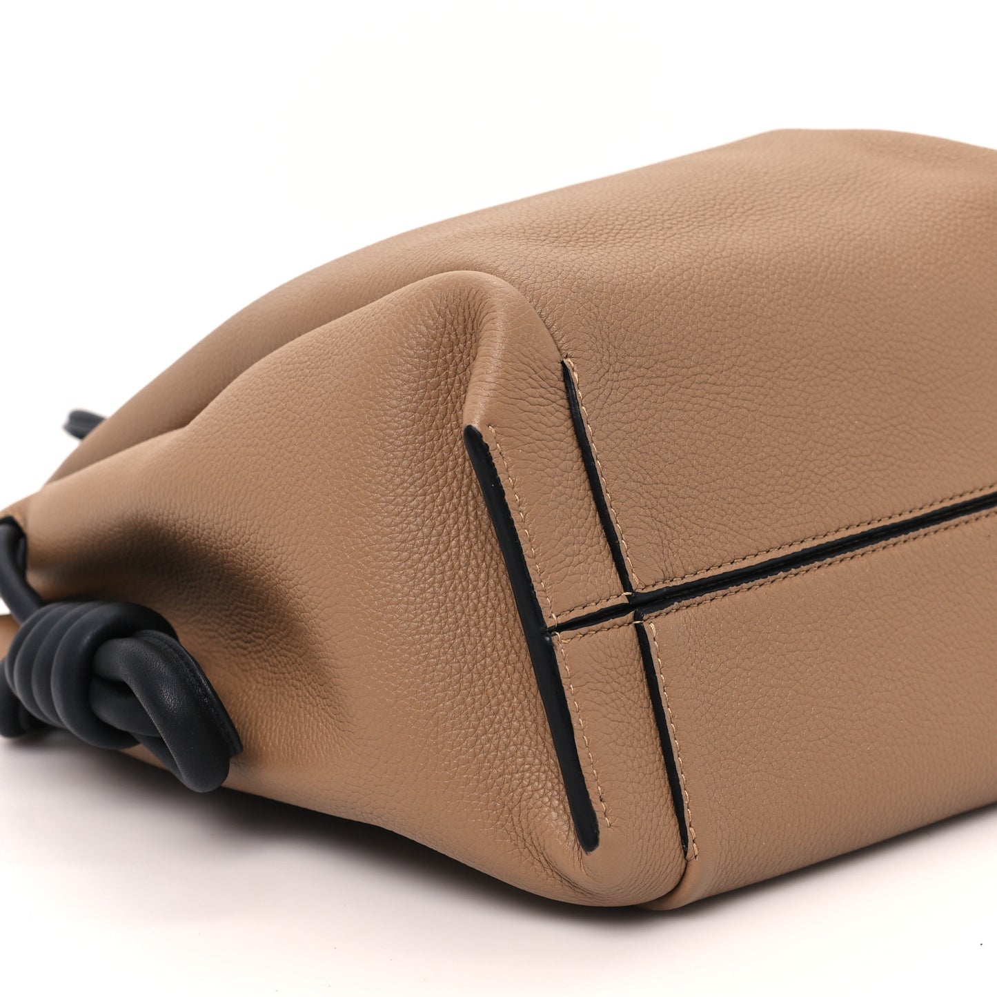 Calfskin Small Flamenco Knot Bag Mocca Black