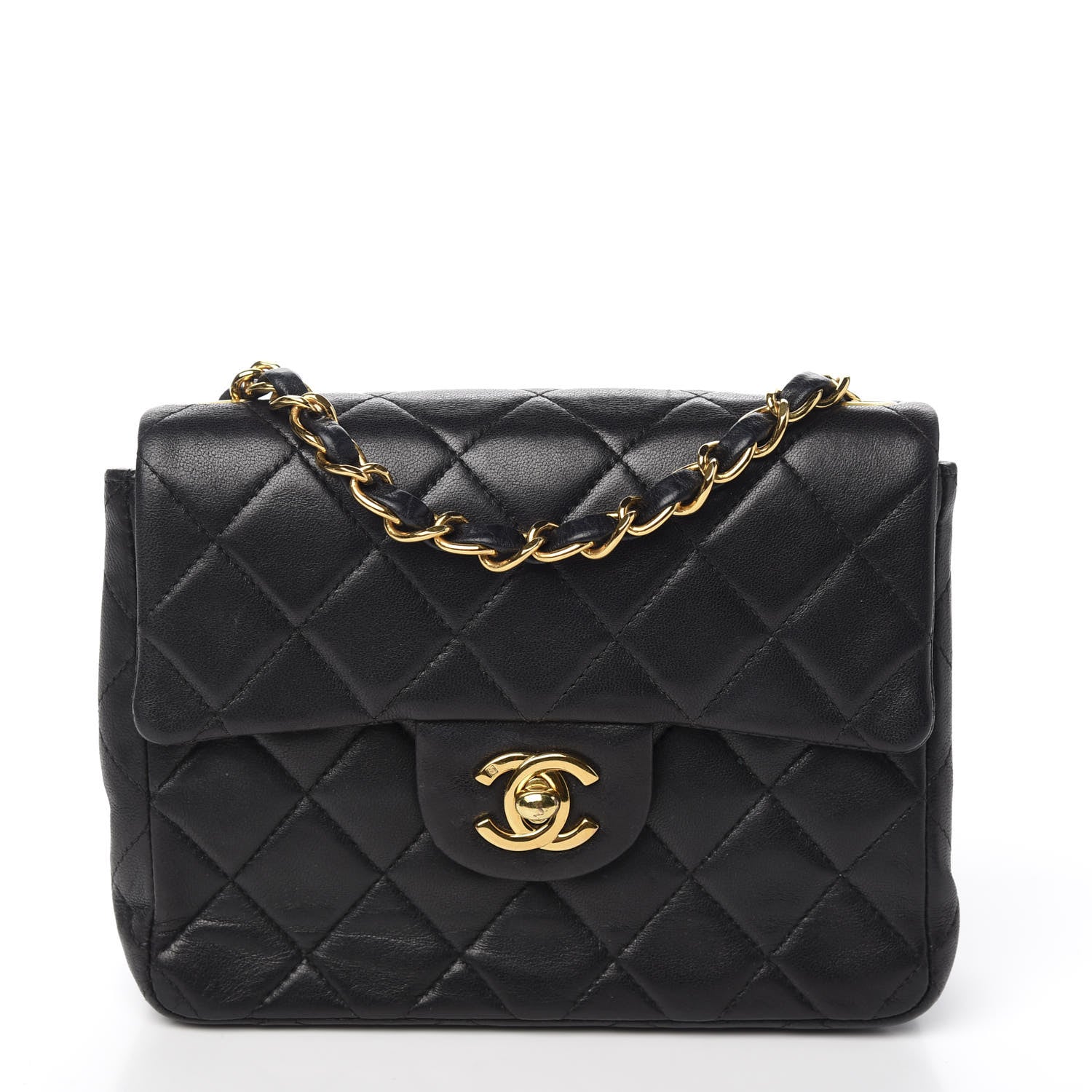 Chanel Lambskin Quilted Mini Square Flap Black 1 of 12