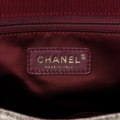 Chanel Wool Velvet Quilted Parisian Stroll Messenger Grey 6 of 12