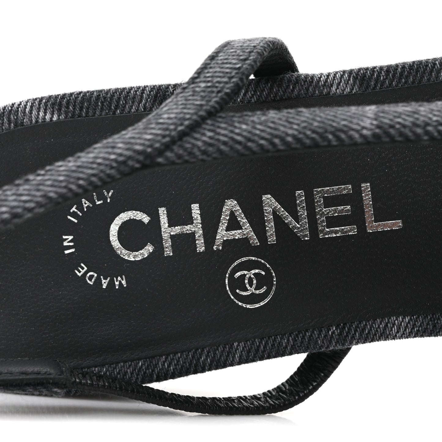 Denim Cap Toe CC Slingback Flats 38.5 Charcoal Black