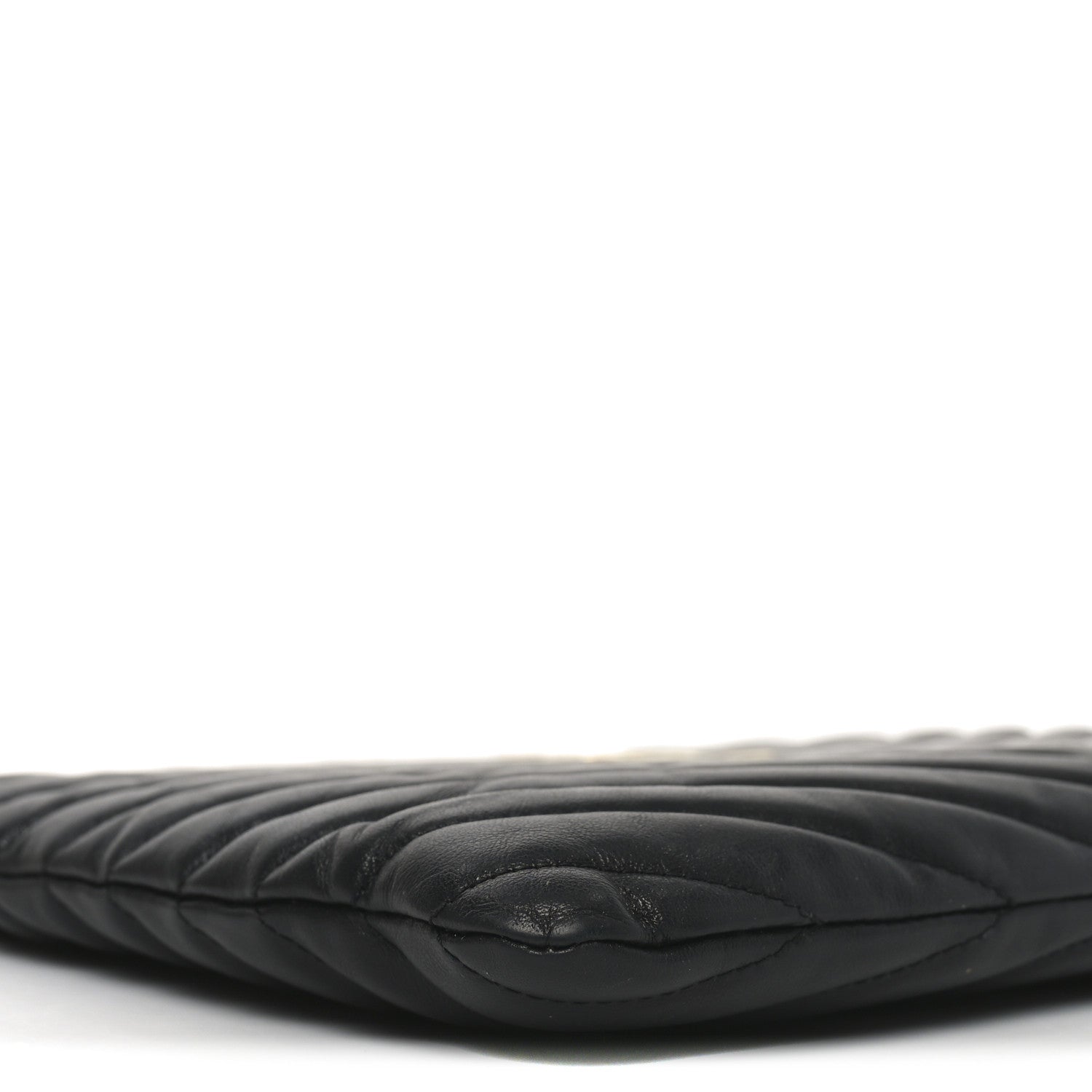 Saint Laurent Calfskin Matelasse Chevron Monogram A5 Wristlet Black 5 of 7