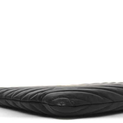 Saint Laurent Calfskin Matelasse Chevron Monogram A5 Wristlet Black 5 of 7