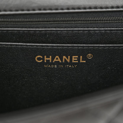 Chanel Lambskin Quilted Resin Graphic Frame Flap Bag Black White 6 of 12
