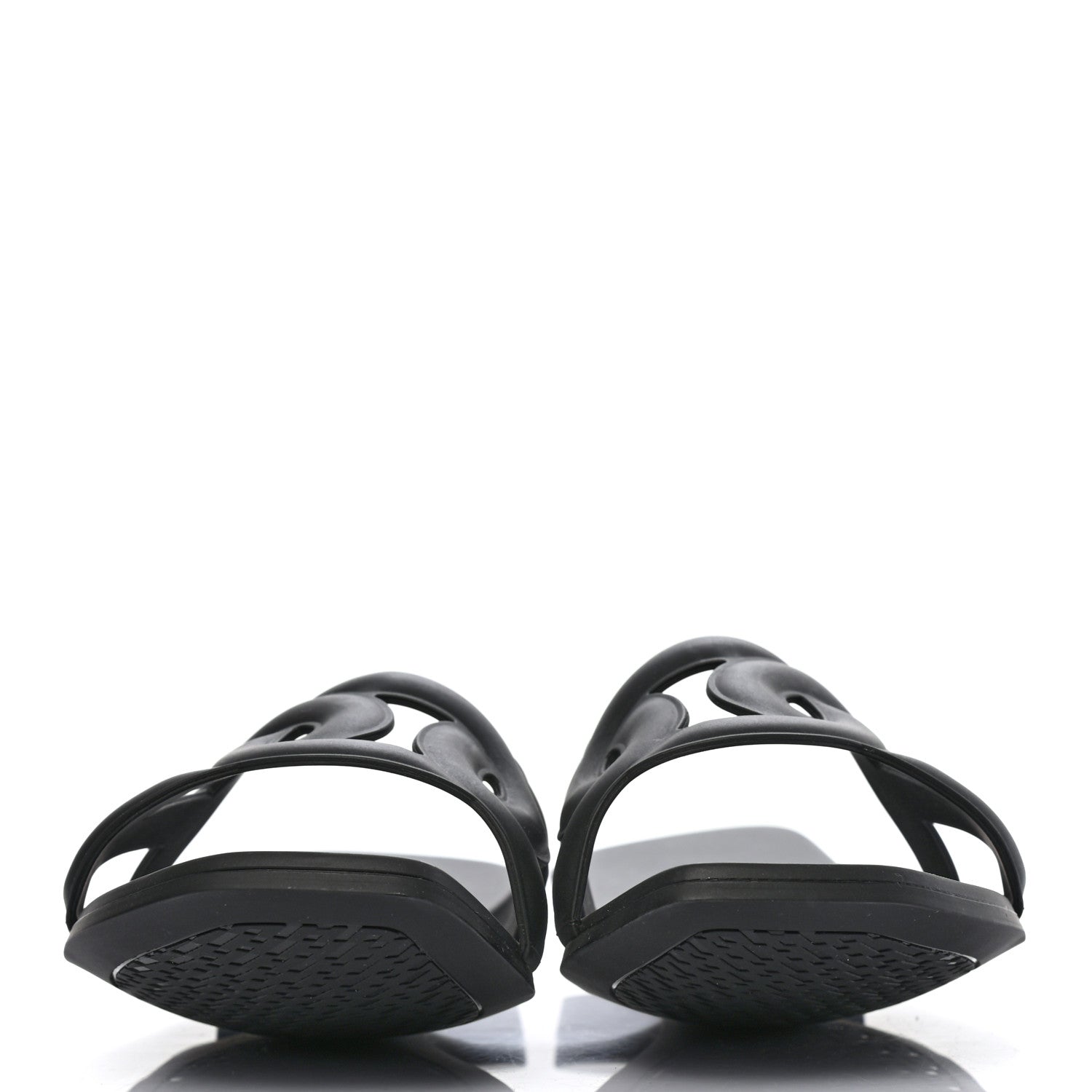 Hermes Rubber Aloha Sandals 39 Black 2 of 7