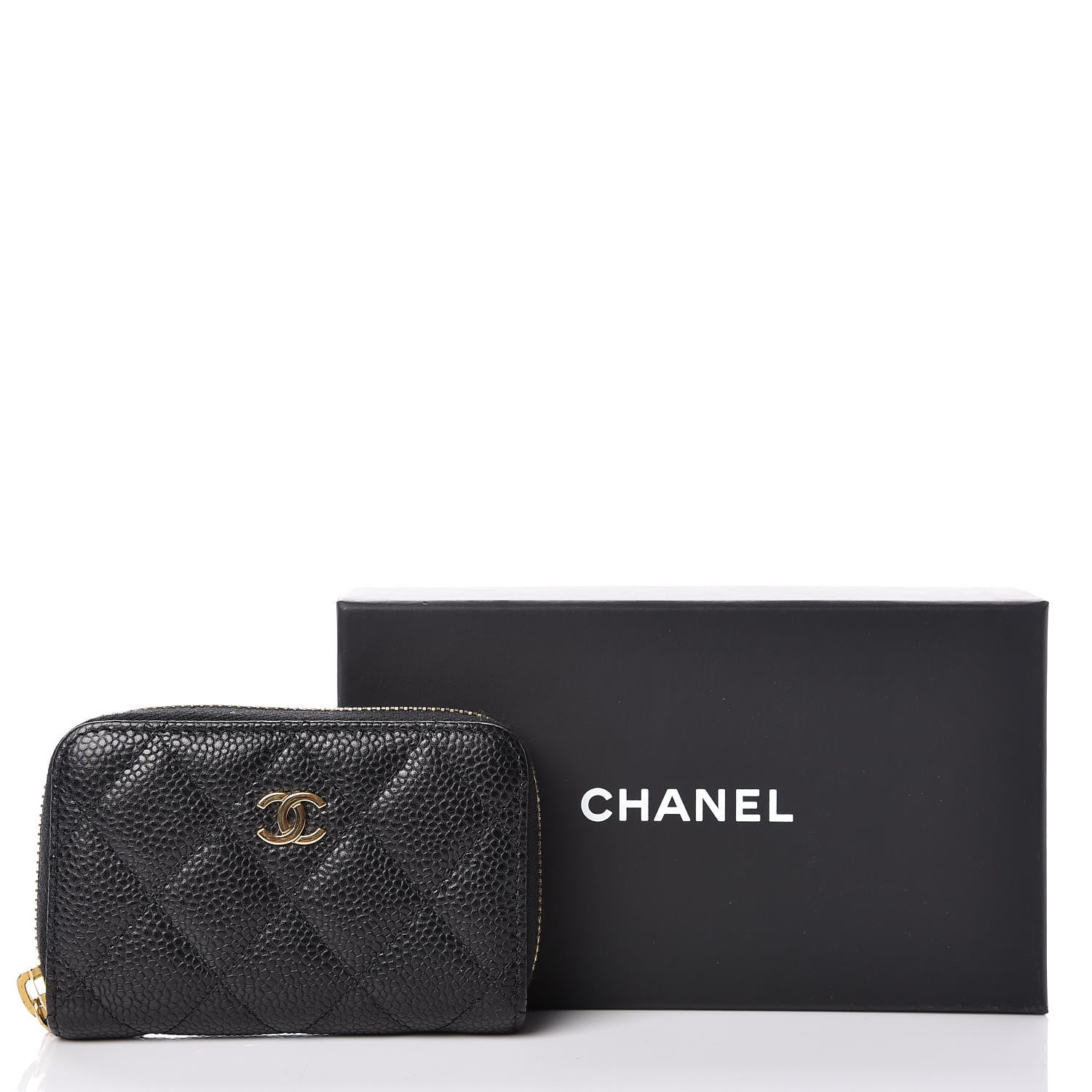 Chanel Caviar Quilted Zip Coin Purse Black 10 of 10