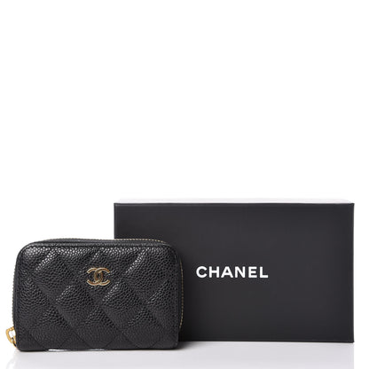 Chanel Caviar Quilted Zip Coin Purse Black 10 of 10